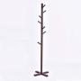 Bedroom Floor Solid Wooden Coat Rack Door Clothes Hanger Living Room Vertical Wooden Clothes Rack (Color : Walnut Color)