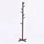 Bedroom Floor Solid Wooden Coat Rack Door Clothes Hanger Living Room Vertical Wooden Clothes Rack (Color : Walnut Color)