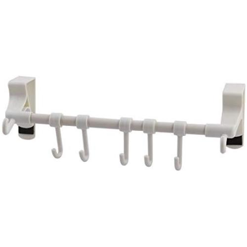uxcell Bathrooms Wall Drawer Rag Storage Towel Hanger 5 Hook Rack Clothes Organizer 2 PCS