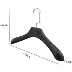 Yuqianjin Black Matte Plastic Hanger - Suit Clothes Hangers/Shirt Hangers, Clothes Hanger Hook 20-Pack