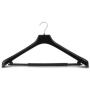 HANGERWORLD 20 Black 19.7inch Plastic Coat Clothes Garment Pant Skirt Bar Hangers 1.96inch Broad Shoulder Support