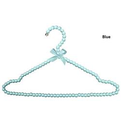 DNJKSA 5 Pcs Colorful Fancy Pearl Bow-Knot Clothes Hanger with Notches, Non Slip Plastic Wedding Dress Sun-top Hanger for Lady Girl(Random Color)