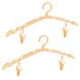 Toygogo 2 pcs Travel Hangers Portable Collapsible Clothes Hangers Folding Hangers Travel Laundry Accessories Space Saving for Clothes - Beige