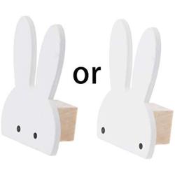 RUZYY Cute Bunny Hook Wooden Clothes Hanger Wall Decor Children Bedroom Pendant