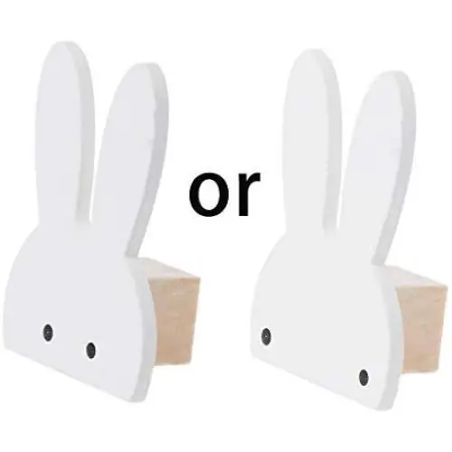 RUZYY Cute Bunny Hook Wooden Clothes Hanger Wall Decor Children Bedroom Pendant