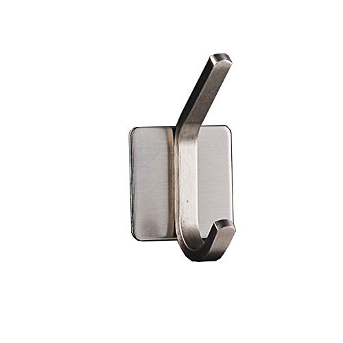 ON-FIX - Heavy Duty Adhesive Wall Hooks Stainless Steel Waterproof Hanger Hooks for Towel Clothes Keys - Bathroom Kitchen Storeroom - Pack of (4)