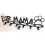 Dog Leash Wall Hanger Fur Mama Satin Black Texture color Handmade in USA