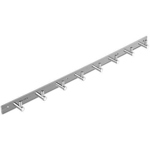 INTEY Wall Mounted Coat Rack, Heavy Duty Hooks Hanger Rack for Coats, Bags, Scarves, Towels and Umbrellas, Stainless Steel (8 Hooks)