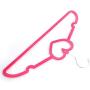 Mongjim 10pcs 42x23x0.5cm Heart Style Plastic Flocking Clothes Hangers Rose Red