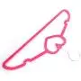 Mongjim 10pcs 42x23x0.5cm Heart Style Plastic Flocking Clothes Hangers Rose Red