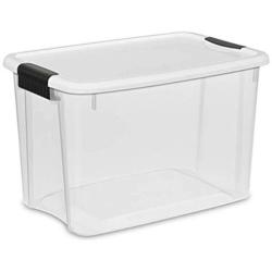 STERILITE Ultra Latch Storage Boxes (12 Count, Clear,30 Quart)