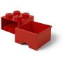 LEGO Brick Drawer, 4 Knobs, 1 Drawer, Stackable Storage Box, Bright Red