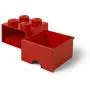 LEGO Brick Drawer, 4 Knobs, 1 Drawer, Stackable Storage Box, Bright Red