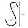 S Hooks 10 Pack 4.9 Inches Black, Heavy Metal S-Shaped Hooks, Suitable for Kitchen, Bathroom, Office, Garden or Outdoor Activities