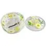 WalcoHome Jewelry Boxes 3 COMPARTS, Yellow Flower Cosmetic Box, Storage Box, Cosmetic Organizer (Yellow)