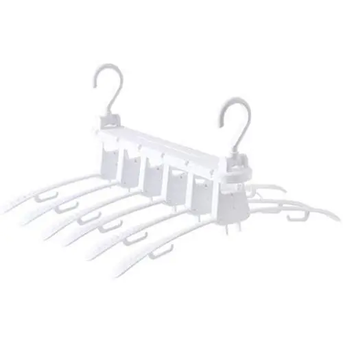 Yuqianjin 16.5inch Magic Hangers Suit Clothes Hangers，Foldable Rotary Multi-Function Drying Rack Space Saving Clothes Hangers (Color : White)