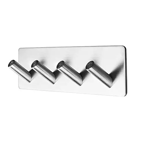 Elecplay Adhesive Hooks,Stainless Steel Stick Hooks 3M Self Adhesive Wall Key Coat Towel Hooks Hanger for Kitchen Bathroom Closet Room Elecplay Adhesive Hooks,Stainless Steel Stick Hooks 3M Self Adhesive Wall Key Coat Towel Hooks Hanger for Kitchen Bathroom Closet Room