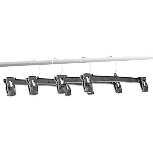 Amiff Clothes Hangers. 10inch Grip Hangers Pack of 10 Black Hangers. Plastic Hangers for Pants and Skirts. Non-Slip Grip and Fixed Hook. Stores and Home. Storage and Organization.