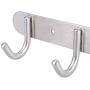 Towel Hook Rack Brushed Nickel - Sagmoc 8-Inch Coat Hook Rail Wall Mounted with 3 Hooks, Durable Clothes Hangers for Bedroom, Bathroom, Foyer, Hallway (304 Stainless Steel)
