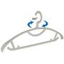 Plastic Clothes Hanger, Extra Thick Plastic Wide Shoulder Adult 360 Degrees Rotate Slip Resistant Standard Clothing Hanger Ideal for Everyday Use White 20 Pack