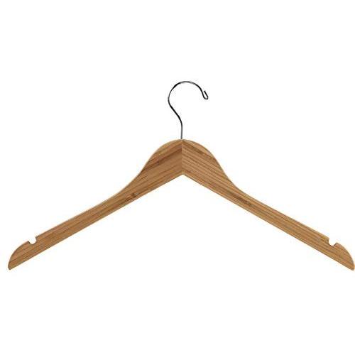 SSWBasics Bamboo Hangers for Clothes - Hanger 17" - Case of 50