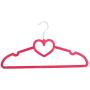 10 Set Flocked Non-Slip Flocking Huggable Hangers Clothes Hangers Suit/Shirt/Pants Bulk Hangers (Heart, Rose Red)