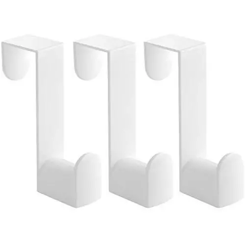 iDesign Plastic Over the Door Valet Hook with Slots for Clothes Hangers for Coats, Hats, Robes, Towels in Bathroom, Bedroom, College Dorm Room, Office, 1" x 3.25" x 4.5", Set of 3 - White iDesign Plastic Over the Door Valet Hook with Slots for Clothes Hangers for Coats, Hats, Robes, Towels in Bathroom, Bedroom, College Dorm Room, Office, 1" x 3.25" x 4.5", Set of 3 - White