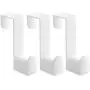 iDesign Plastic Over the Door Valet Hook with Slots for Clothes Hangers for Coats, Hats, Robes, Towels in Bathroom, Bedroom, College Dorm Room, Office, 1" x 3.25" x 4.5", Set of 3 - White iDesign Plastic Over the Door Valet Hook with Slots for Clothes Hangers for Coats, Hats, Robes, Towels in Bathroom, Bedroom, College Dorm Room, Office, 1" x 3.25" x 4.5", Set of 3 - White
