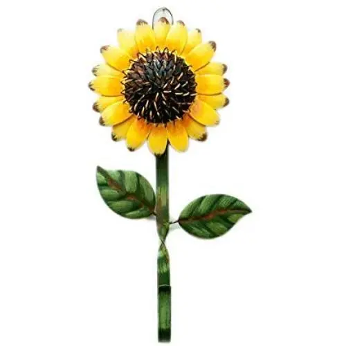 E-view Metal Sunflower Key Holder Creative Vintage Wall Mounted Key Hook - Retro Cast Hanger for Coat Hat Clothes Towel (Sunflower)