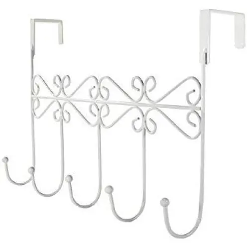 Dingang Over Door Rack Hook Hanger,White Metal 5 Hook Metal Hanger for Hanging Clothes, Coat, Hat Belt Dingang Over Door Rack Hook Hanger,White Metal 5 Hook Metal Hanger for Hanging Clothes, Coat, Hat Belt