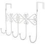 Dingang Over Door Rack Hook Hanger,White Metal 5 Hook Metal Hanger for Hanging Clothes, Coat, Hat Belt