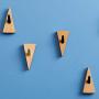 Garneck Wood Wall Hook Adhesive Triangle Door Back Hook Modern Wall Clothes Hanger for Living Room Entrance Key Holder 2 PCS