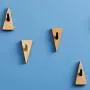 Garneck Wood Wall Hook Adhesive Triangle Door Back Hook Modern Wall Clothes Hanger for Living Room Entrance Key Holder 2 PCS