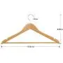 OOTORI Solid Wood Coat Hangers, Non-Slip Cloth Hangers with Notches & 360° Swivel Hook (16 Pack)