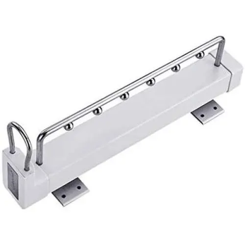 PeaceipUS Wardrobe Pull Out Clothes Hanger Rail, Multi-Function Telescopic Drying Rack with Ball Cage Top Loading Push-Pull Rod, Length 35.6cm/45.6cm