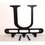 Capital Letter U Monogram Wall Hook Hanger. Satin Black. Solid Steel. Screws Included. Capital Letter U Monogram Wall Hook Hanger. Satin Black. Solid Steel. Screws Included.