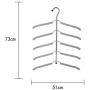 2pcs Color Random Multilayer Fish Bone Shape Stainless Steel Clothing Storage Racks Clothes Hanger Storage Holder Wardrobe Laundry Drying Rack