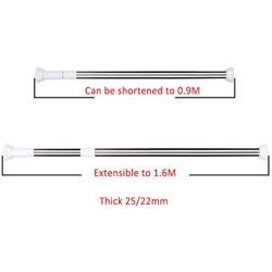 Floating Shelves Silver Closet Hardware Retractable Clothes Rail Bathroom Pole Closet Pole Clothing Finishing Rack Clothes Hanger, Free Punching Design Adjustable Length Industrial Wall Frame