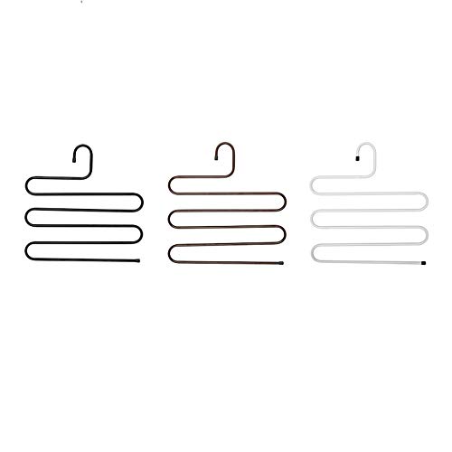 WZP Hanger Multi-Functional Pants Hanger,S-Type Multi-Layer Household Wardrobe Storage Scarf Rack Drying Rack Drying Rack Hanger Iron Art/C