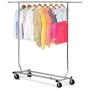 Cypress Shop Clothing Rack Single Rail Rolling Garment Rack Collapsible Clothes Hangers Clothing Garment Rail Rack Bar Adjustable Heavy Duty Collapsible Clothes Hanger Laundry Dryer Trolley Cart