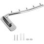 Wall Mounted Foldable Clothes Hanger Rack Coat Hook with Swing Arm Bathroom Towel Bar Drying Storage Organizer for Bedrooms Laundry Rooms Bathrooms Stainless Steel
