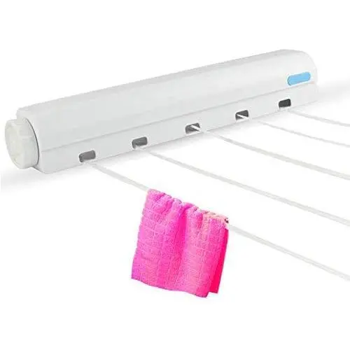 Retractable Clothesline 5-Line Dryer | Indoor or Outdoor Use | Hang Wet or Dry Laundry - Wall Hanger Retractable Indoor Clothes Hanger Magic Drying Rack (5-Lines) Retractable Clothesline 5-Line Dryer | Indoor or Outdoor Use | Hang Wet or Dry Laundry - Wall Hanger Retractable Indoor Clothes Hanger Magic Drying Rack (5-Lines)