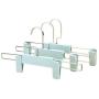 Yijiang Beautiful and Lightweight Adjustable Clips Hangers Plastic Clothes Coat Garment Trouser Telescopic Plastic Hangers (Color : Green)