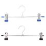 MEIYIN 20 Pcs Stainless Steel Trouser Hanger Rack Coat Pants Skirt Hangers Clothes Stand Holder with 2 Adjustable Non-Slip Clips 28cm