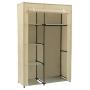 MULSH Closet Wardrobe Portable Clothes Storage Organizer with Metal Shelves and Dustproof Non-Woven Fabric Cover in Beige,41.73x17.72x63.35 in