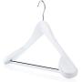 HANGERWORLD 5 White 17.7inch Wooden Coat Clothes Garment Non Slip Pants Bar Hangers Broad Shoulder Support