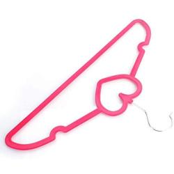 Elalma 10 Pack Non-Slip Slim Clothes Velvet Hangers - Strong and Durable Hangers Shirt Clothing Hangers Heart Style Plastic Hangers for Coats, Pants …(Rose Red)