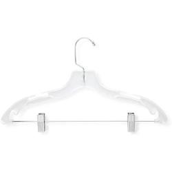 Honey-Can-Do HNGT01194 12-Pack Suit Hanger with Clips, Crystal Clear