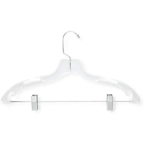 Honey-Can-Do HNGT01194 12-Pack Suit Hanger with Clips, Crystal Clear Honey-Can-Do HNGT01194 12-Pack Suit Hanger with Clips, Crystal Clear