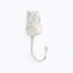 abodent.com White Metal Owl Bird Coat Hook Hooks Wall Mounted Door Hook Hanger for Hat Coat Clothes Kitchen Bathroom Bedroom Office (Screws Included)